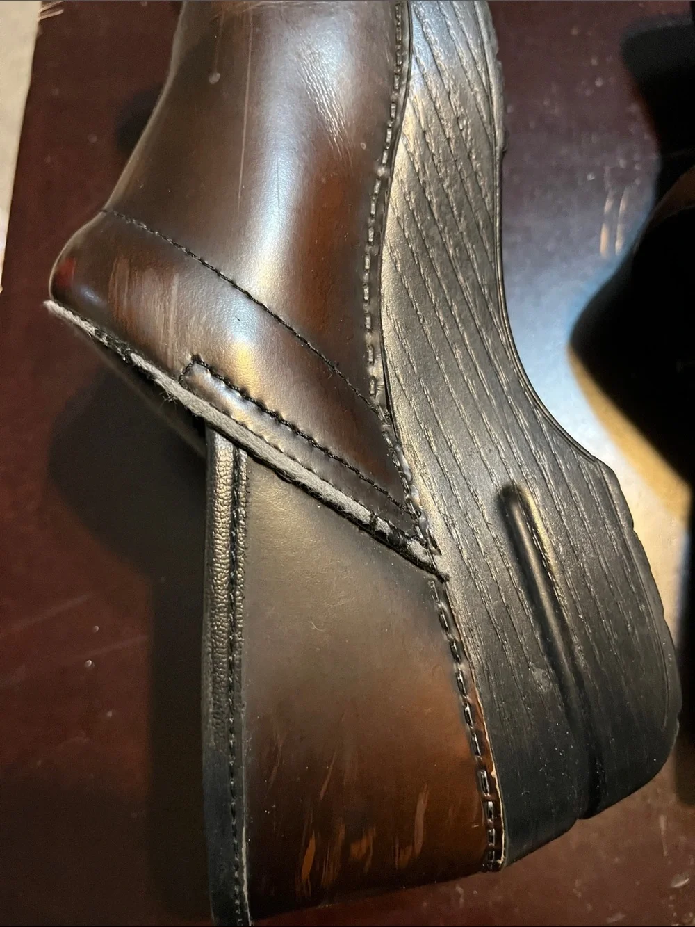 Dansko Brown Leather Slip-On Clogs - Picture 8 of 15